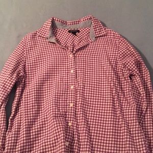 Purple checked flannel shirt